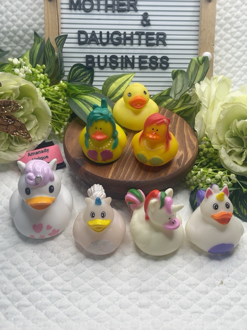 Rubber Duck Lot of 7 Unicorn Mermaid Fantasy Ducks Bath Toys Bundle